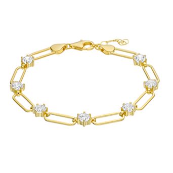 Rosabella Gold Over Silver Cubic Zirconia Bracelet