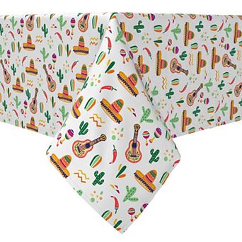 Rectangular Tablecloth, 100% Cotton, 60x120", Cinco De Mayo Celebration