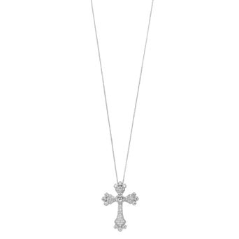 Rosabella Sterling Silver & Cubic Zirconia Cross Pendant Necklace