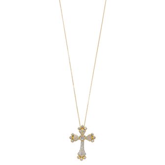 Rosabella Sterling Silver & Cubic Zirconia Cross Pendant Necklace
