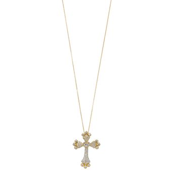 Rosabella Sterling Silver & Cubic Zirconia Cross Pendant Necklace
