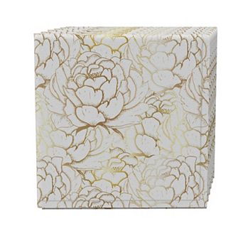 Napkin Set of 4, 100% Cotton, 20x20", Golden Peony