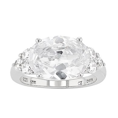 Rosabella Sterling Silver & Oval Cubic Zirconia Ring