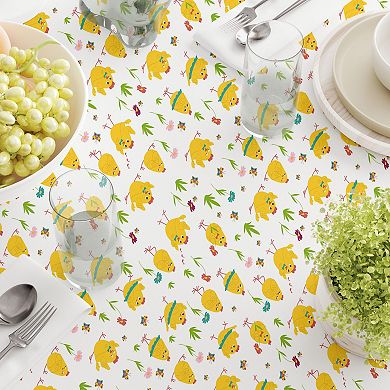 Round Tablecloth, 100% Cotton, 60 Round", Dancing Chickens