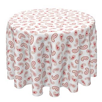 Round Tablecloth, 100% Cotton, 60 Round", Cute Pink Paisley