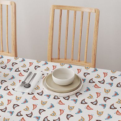Round Tablecloth, 100% Cotton, 60 Round", Country Chickens Design