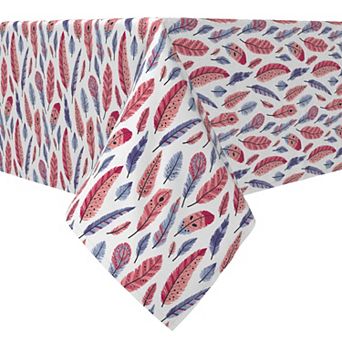 Rectangular Tablecloth, 100% Cotton, 60x120", Colored Feathers