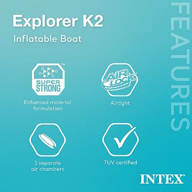 Intex Explorer K2 2-Person Inflatable Kayak Set with Oars and Air Pump, Yellow