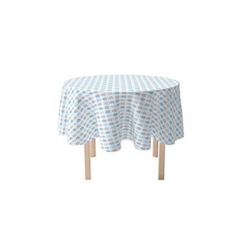 Round Tablecloth, 100% Cotton, 60 Round", Blue Elephant Repeat