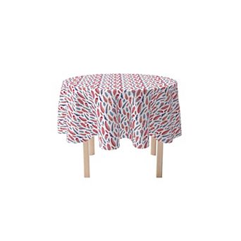 Round Tablecloth, 100% Cotton, 60 Round", Colored Feathers