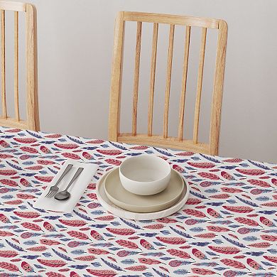 Round Tablecloth, 100% Cotton, 60 Round", Colored Feathers