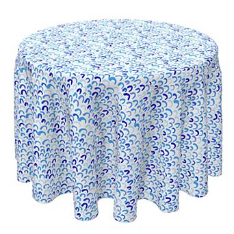 Round Tablecloth, 100% Cotton, 60 Round", Creative Brush Stroke Blue