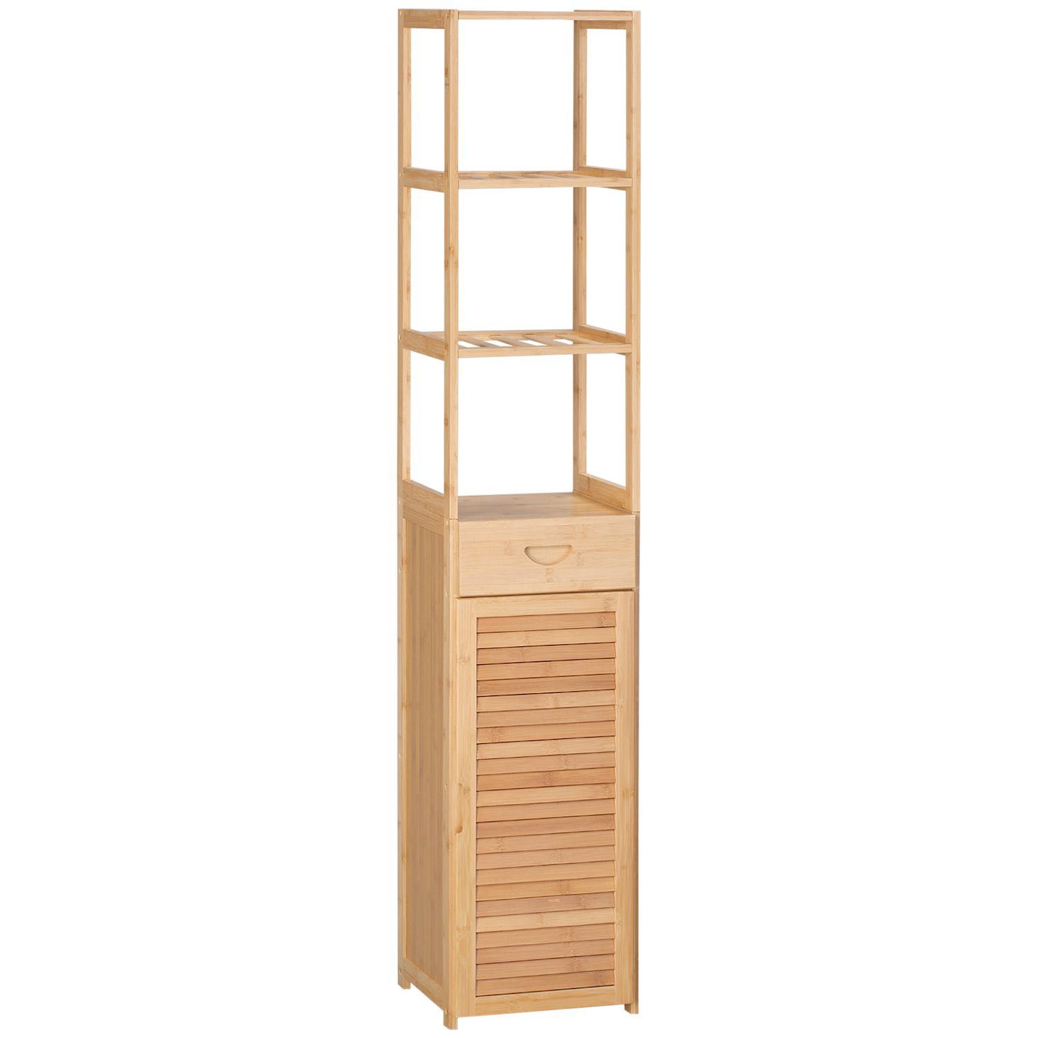 HOMCOM 67 Tall Bathroom Storage Cabinet, Freestanding Linen Tower