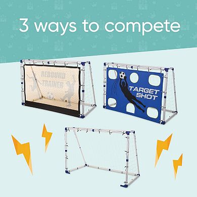 HearthSong - Goal for It! Portable 3-in-1 Pro-style Soccer Trainer Goal