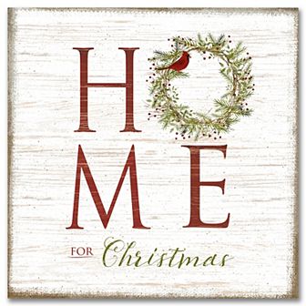 COURTSIDE MARKET Home For Christmas Canvas Wall Art