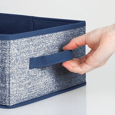 mDesign Fabric Closet Organizer Box - Pull Handle, 4 Pack, Charcoal Gray/Black