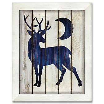 COURTSIDE MARKET Navy Blue Buck & Moon Canvas Wall Art