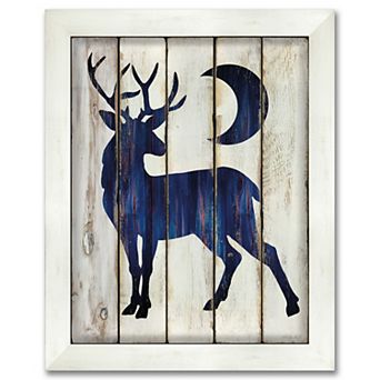COURTSIDE MARKET Navy Blue Buck & Moon Canvas Wall Art