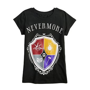 Girls 7-16 Nevermore Wednesday Adams Short Sleeve Graphic Tee