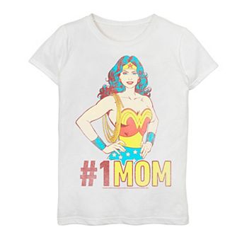 Girls 6-16 DC Comics Wonder Woman Mother's Day #1 Mom Retro Graphic Tee