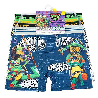 Boys 6-10 Teenage Mutant Ninja Turtles 4-Pack Athletic Boxer Briefs