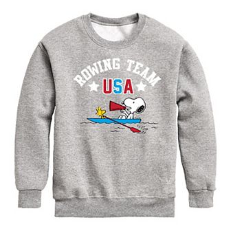 Boys 8-20 Peanuts USA Rowing Team Fleece Graphic Pullover