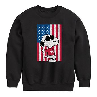 Boys 8-20 Peanuts Joe Cool Flag Fleece Graphic Pullover