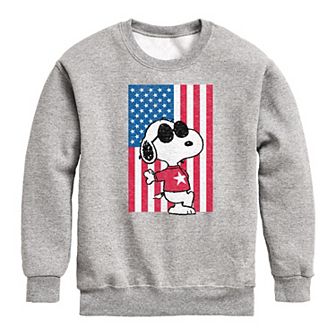 Boys 8-20 Peanuts Joe Cool Flag Fleece Graphic Pullover