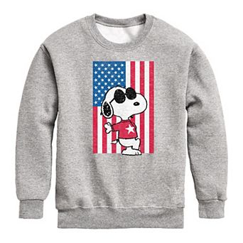 Boys 8-20 Peanuts Joe Cool Flag Fleece Graphic Pullover