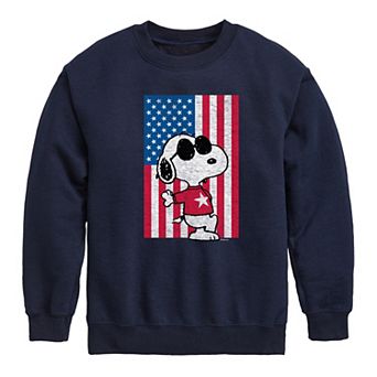 Boys 8-20 Peanuts Joe Cool Flag Fleece Graphic Pullover