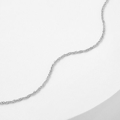 PRIMROSE Sterling Silver Singapore Chain Anklet