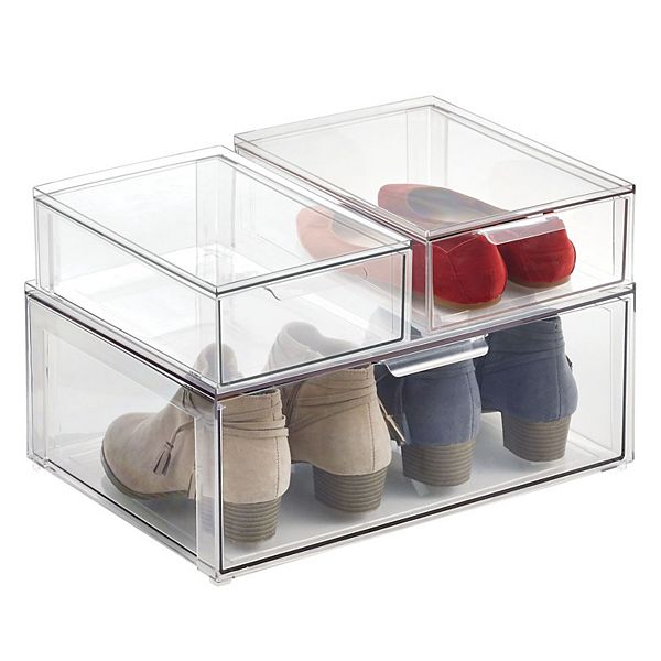 Clear Stackable Shirt & Accessory Drawer Case of 3