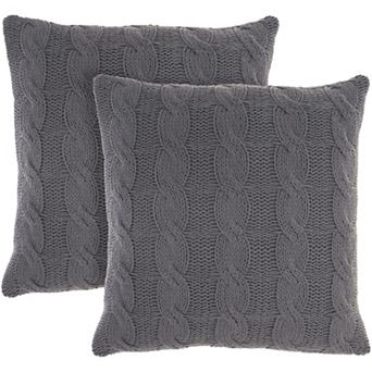 Mina Victory Life Styles Cotton Knitted Indoor Throw Pillows Set Of 2