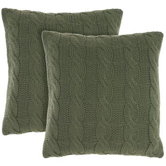 Mina Victory Life Styles Cotton Knitted Indoor Throw Pillows Set Of 2