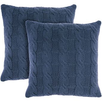 Mina Victory Life Styles Cotton Knitted Indoor Throw Pillows Set Of 2