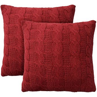 Mina Victory Life Styles Cotton Knitted Indoor Throw Pillows Set Of 2