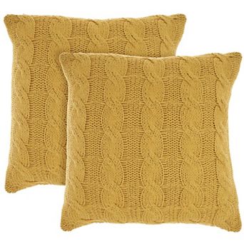 Mina Victory Life Styles Cotton Knitted Indoor Throw Pillows Set Of 2