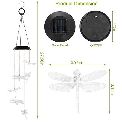 Yard Decor Lights - Solar Dragonfly Chimes Mother Day Outdoor Decor, Gardening Gift