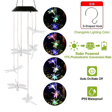 Yard Decor Lights - Solar Dragonfly Chimes Mother Day Outdoor Decor, Gardening Gift