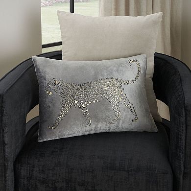 Mina Victory Luminecence Metallic Leopard 14"x20" Indoor Throw Pillow