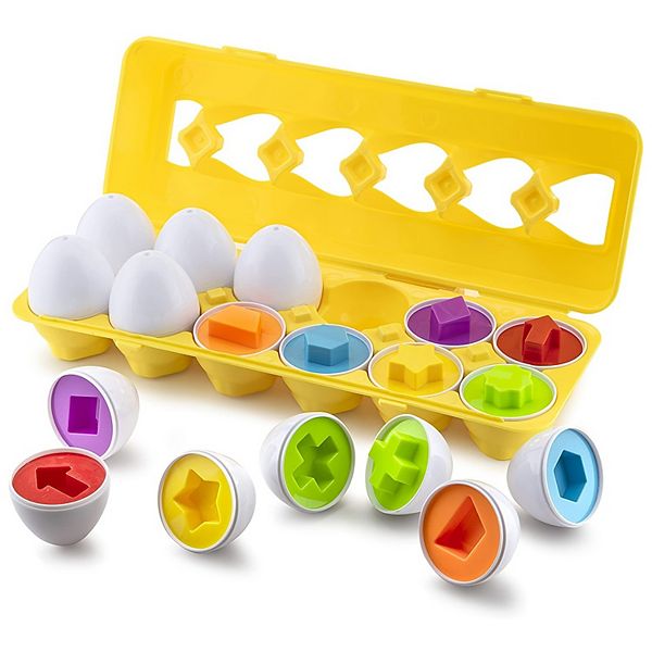 12pcs Easter Matching Egg Set Educational Toy Color & Shape