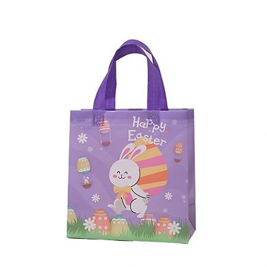 Easter Gift Bunny Tote Bags - 4pcs Non Woven Goodie Treat Eggs Bags With Handles For Easter Kids Party Favor And Egg Hunt - 9*8.7*4.3inch