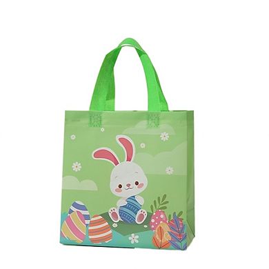 Easter Gift Bunny Tote Bags - 4pcs Non Woven Goodie Treat Eggs Bags With Handles For Easter Kids Party Favor And Egg Hunt - 9*8.7*4.3inch