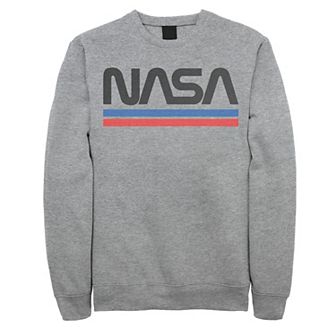 Big & Tall NASA Red Blue Stripe Minimal Logo Vintage Sweatshirt