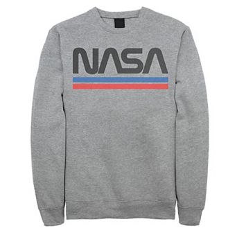 Big & Tall NASA Red Blue Stripe Minimal Logo Vintage Sweatshirt