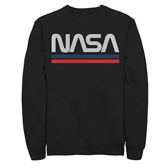 Big & Tall NASA Red Blue Stripe Minimal Logo Vintage Sweatshirt