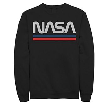 Big & Tall NASA Red Blue Stripe Minimal Logo Vintage Sweatshirt