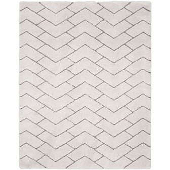 Nourison Luxurious Shag Contemporary Chevron Area Rug