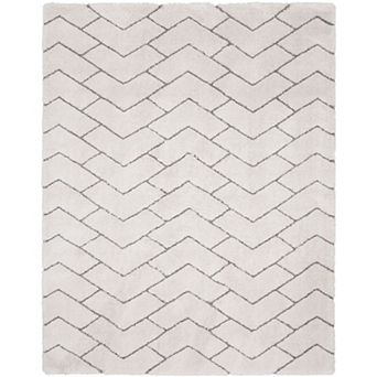Nourison Luxurious Shag Contemporary Chevron Area Rug