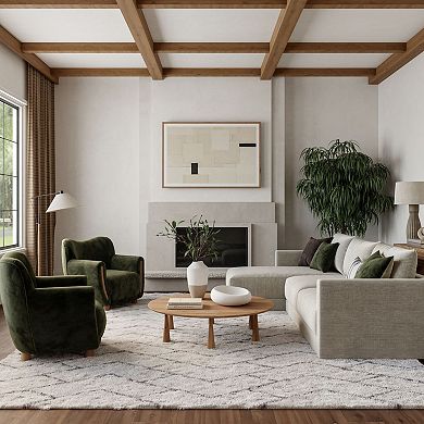 Nourison Luxurious Shag Contemporary Chevron Area Rug